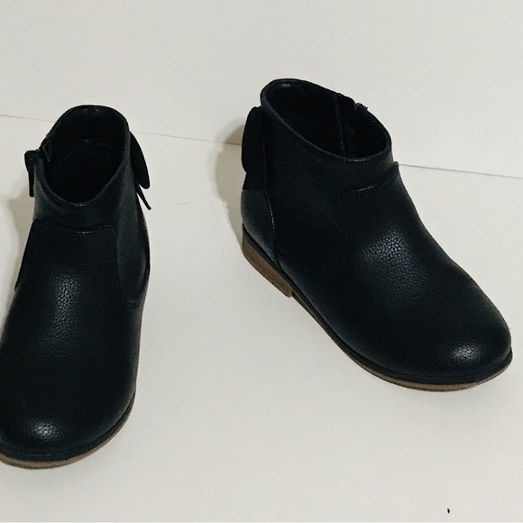 Cat & Jack Other - Cat & Jack Kids Girls Toddler Black Ankle Boots Size 11 Black Side Zipper